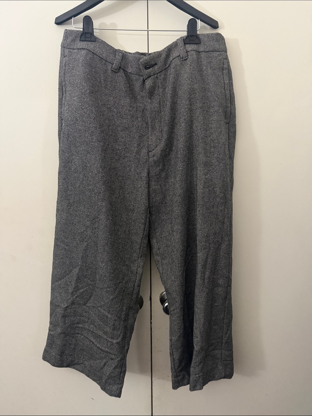 Grey Herringbone Dress Shorts